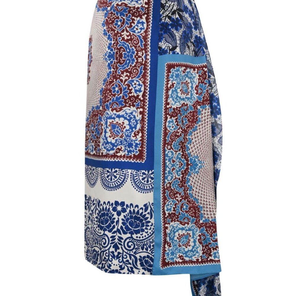 NWT Weekend Max Mara SILK All-Over Patterned Midi Skirt - Picture 4 of 7